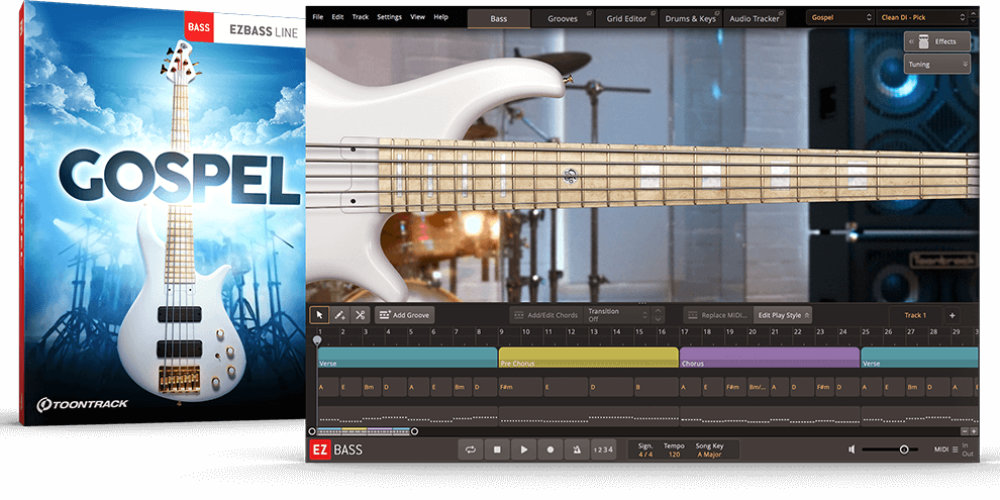 Mer information om "Toontrack releases the Gospel EBX for EZbass"