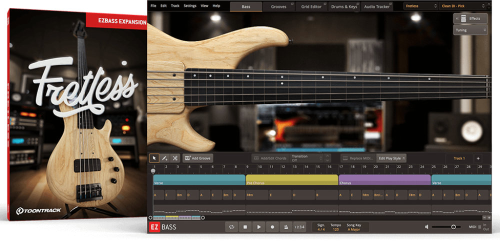 Mer information om "Toontrack releases Fretless EBX for EZbass"